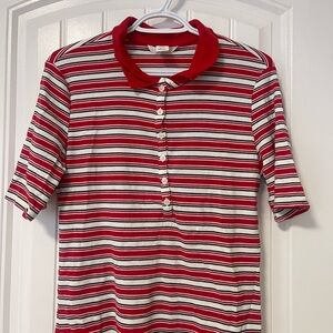 H&M Polo Shirt in Red and White Stripes